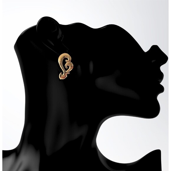 Vintage Golden Hues Collection Goldtone Scrollwork Earrings | Avon Collectible - Picture 2 of 3